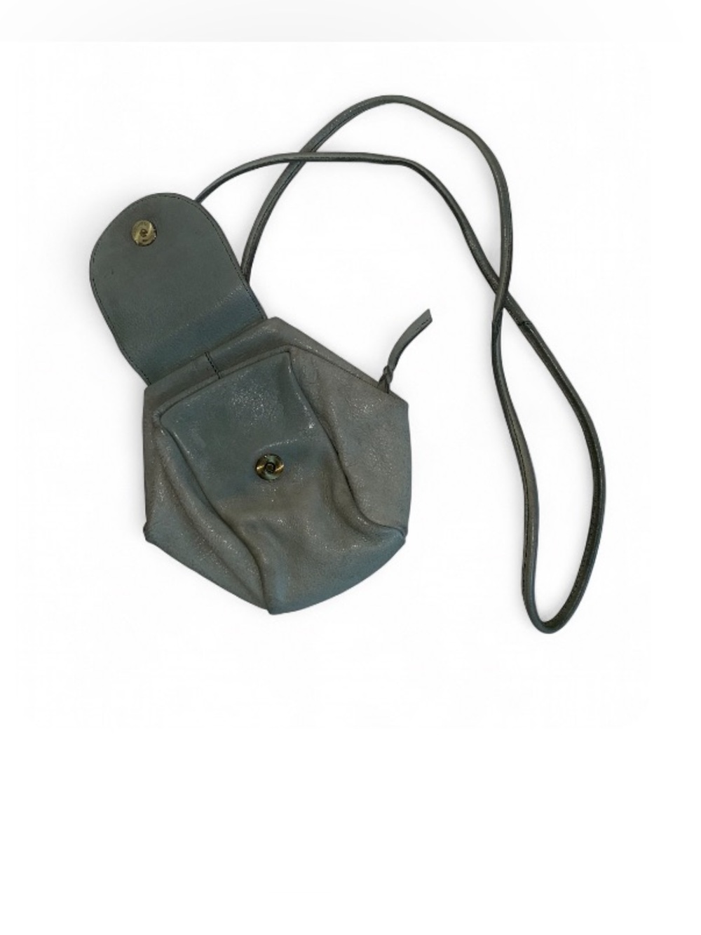 Cut N’ Paste Los Angeles Genuine Leather Gray Mini Crossbody Pouch Bag